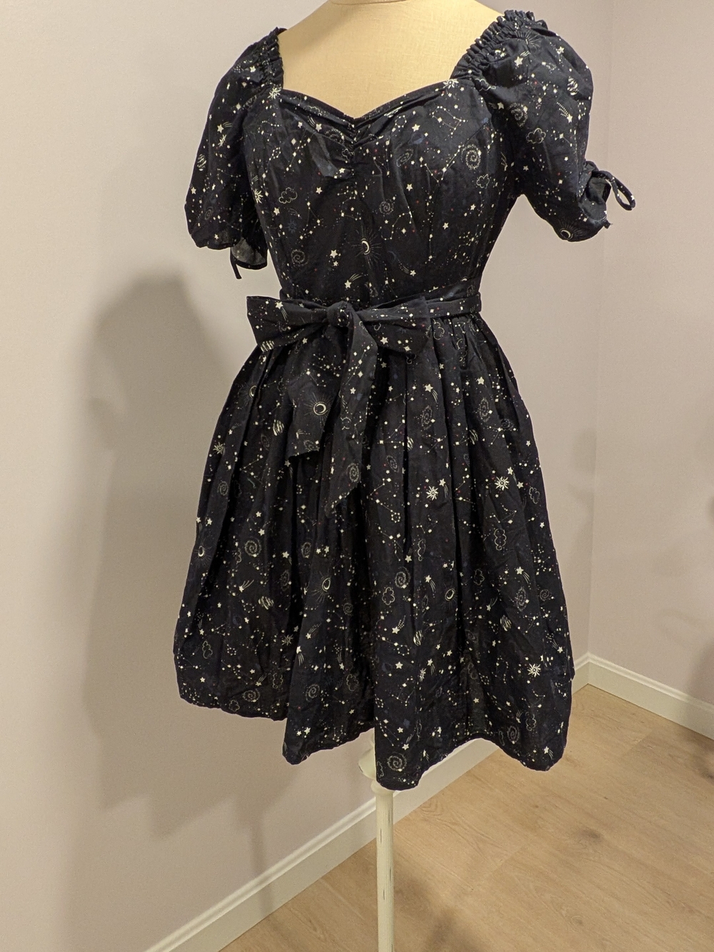 Celestial Universe Print Dress | Navy Moon Stars Space | Twee Quirky Academia
